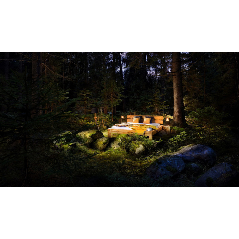 Luxusná rustikálna posteľ JANIS zo smrekového dreva | postelerosty.sk