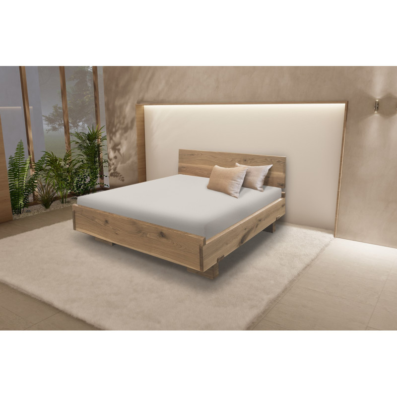 Exkluzívna posteľ ARIANNA z dubového dreva s kresbou dreva | shop.mrava.sk