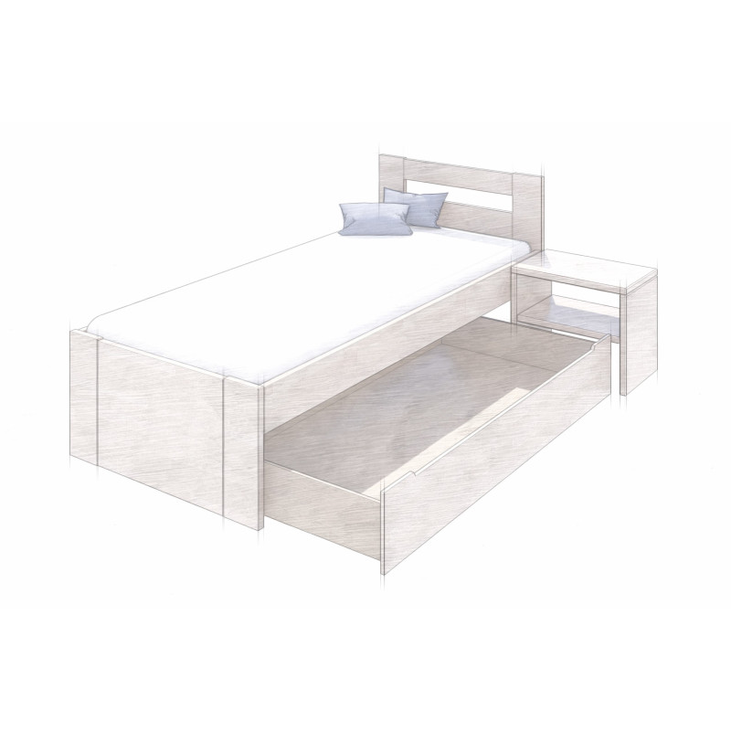 úložný priestor ZÁSUVKA 3/4 pre študentské postele