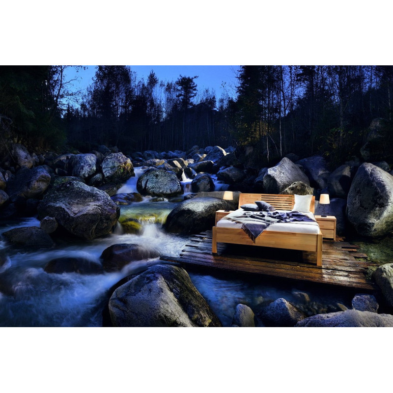 Dizajnová posteľ CALVINA z masívneho bukového dreva | postelerosty.sk