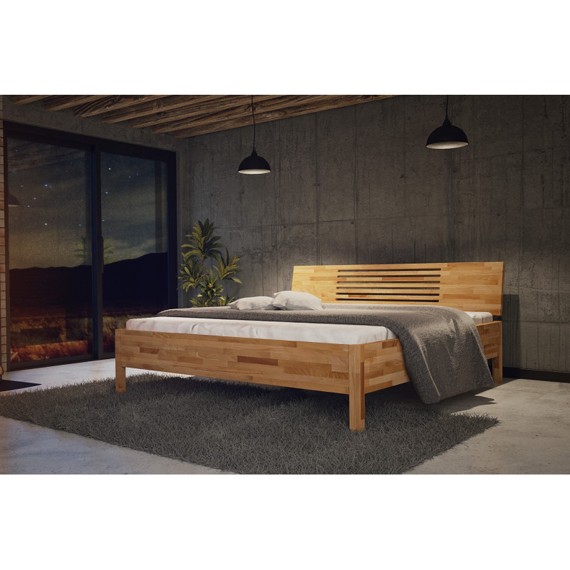 Dizajnová posteľ CALVINA z masívneho bukového dreva | postelerosty.sk