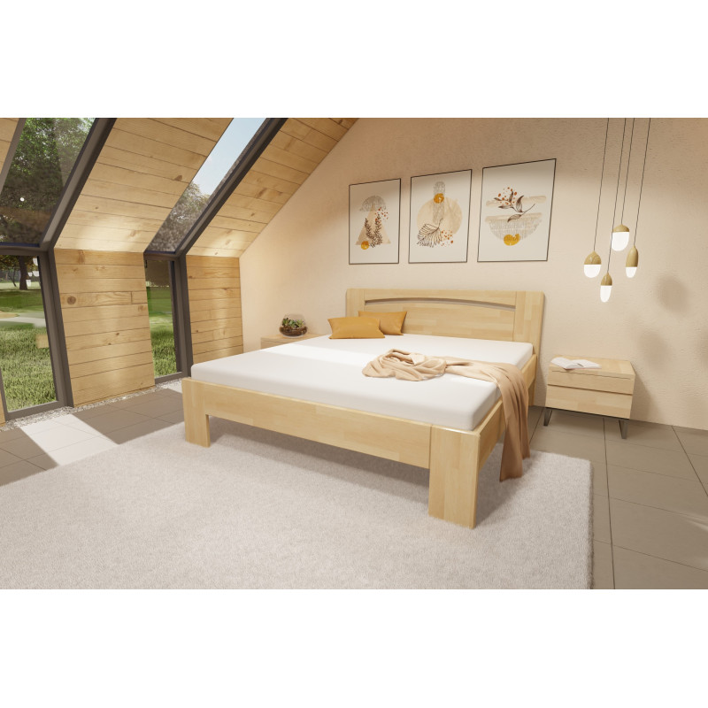 Drevená posteľ LEVIA z bukového masívu s jednoduchým a moderným dizajnom | Mrava.sk